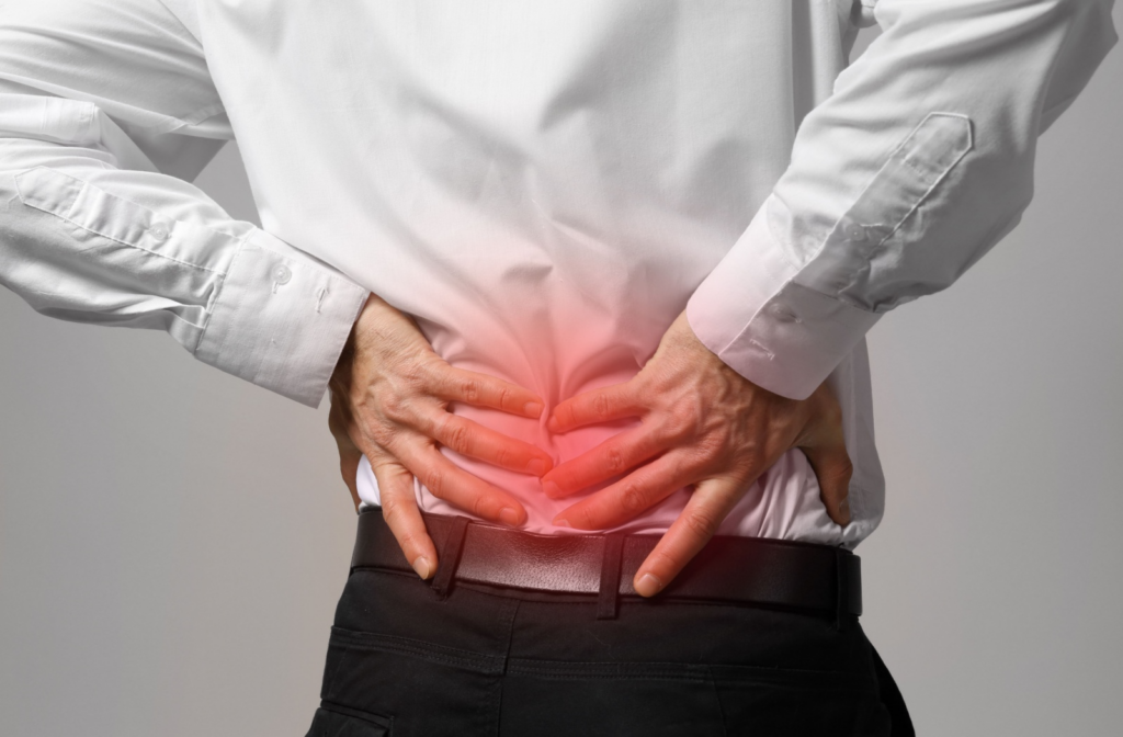 Someone suffering from nerve damage in their back.