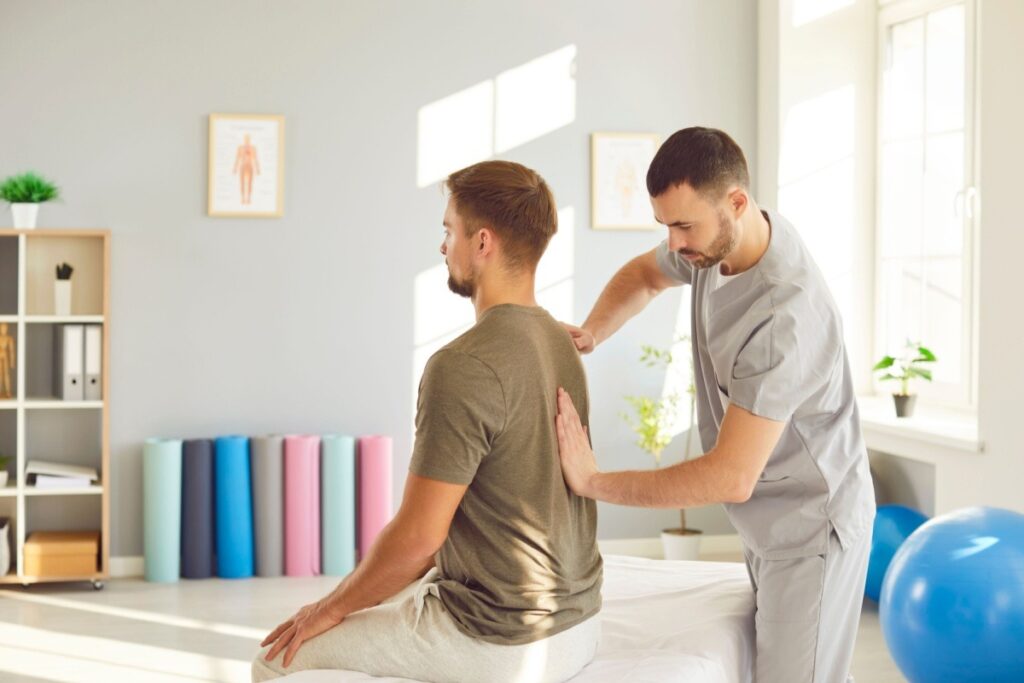 Person getting treatment at physiotherapist